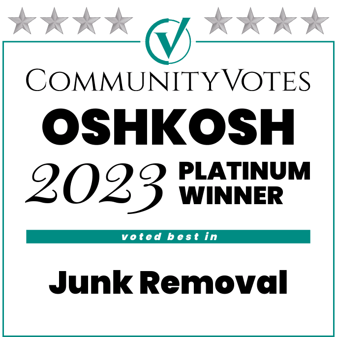 Community Votes Oshkosh 2023 Platinum Winner - voted best in junk removal