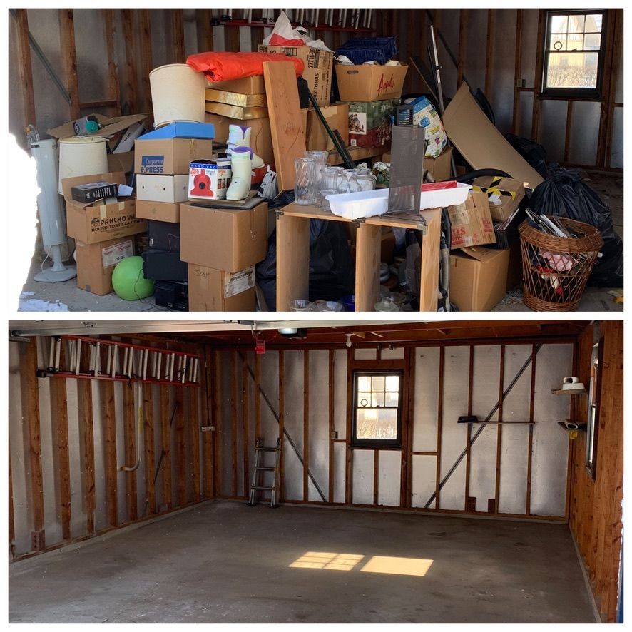 junk removal, garage clean out before and after