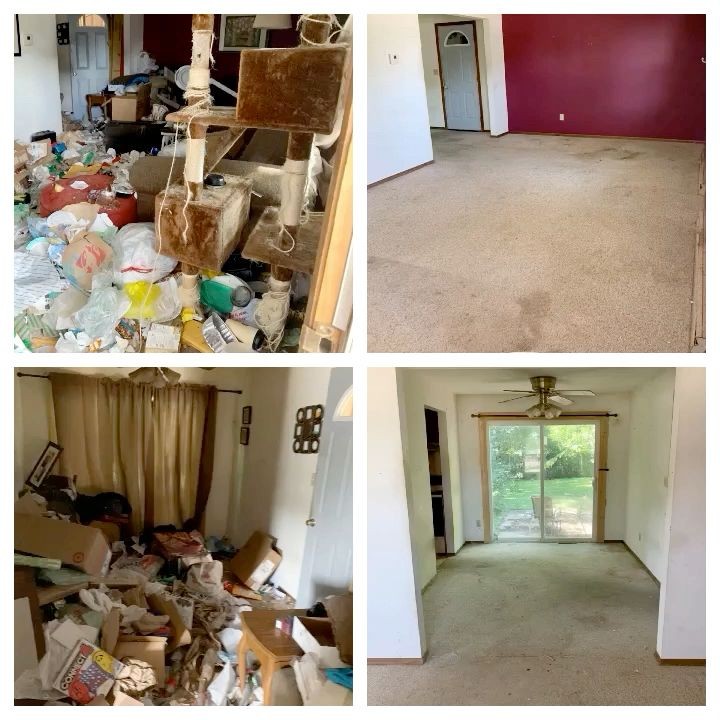 junk removal, hoarding house cleanout before and after